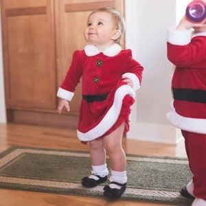 Christmas Santa Claus girl dress 12/18 mo